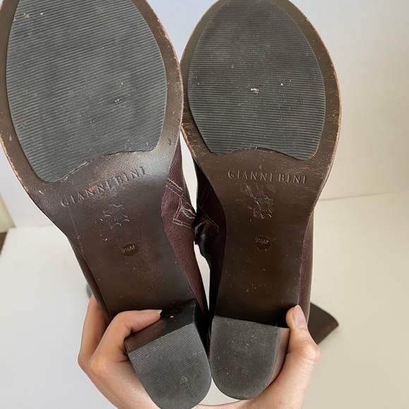 Gianni Bini Leather Heel Riding Boots Zip Up 9.5 - Picture 6 of 8